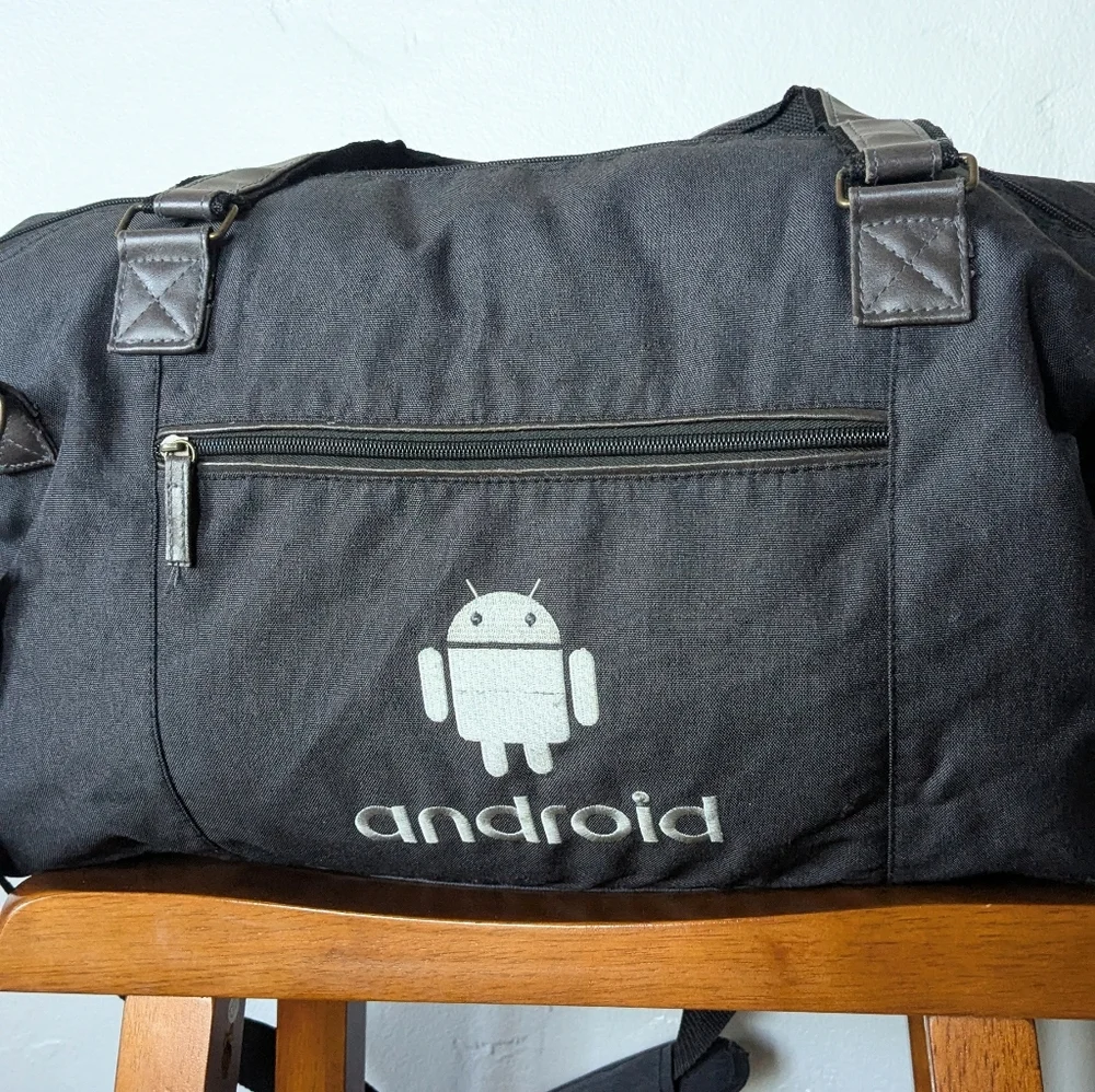 Google Android Corporate Employee Swag Duffel Bag Black Gym Travel